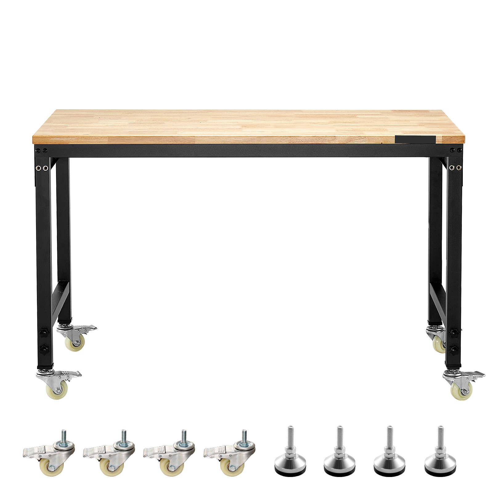 48" Workbench On Wheels Adjustable Height Table With Power Outlet & Pegboard_voghion.com